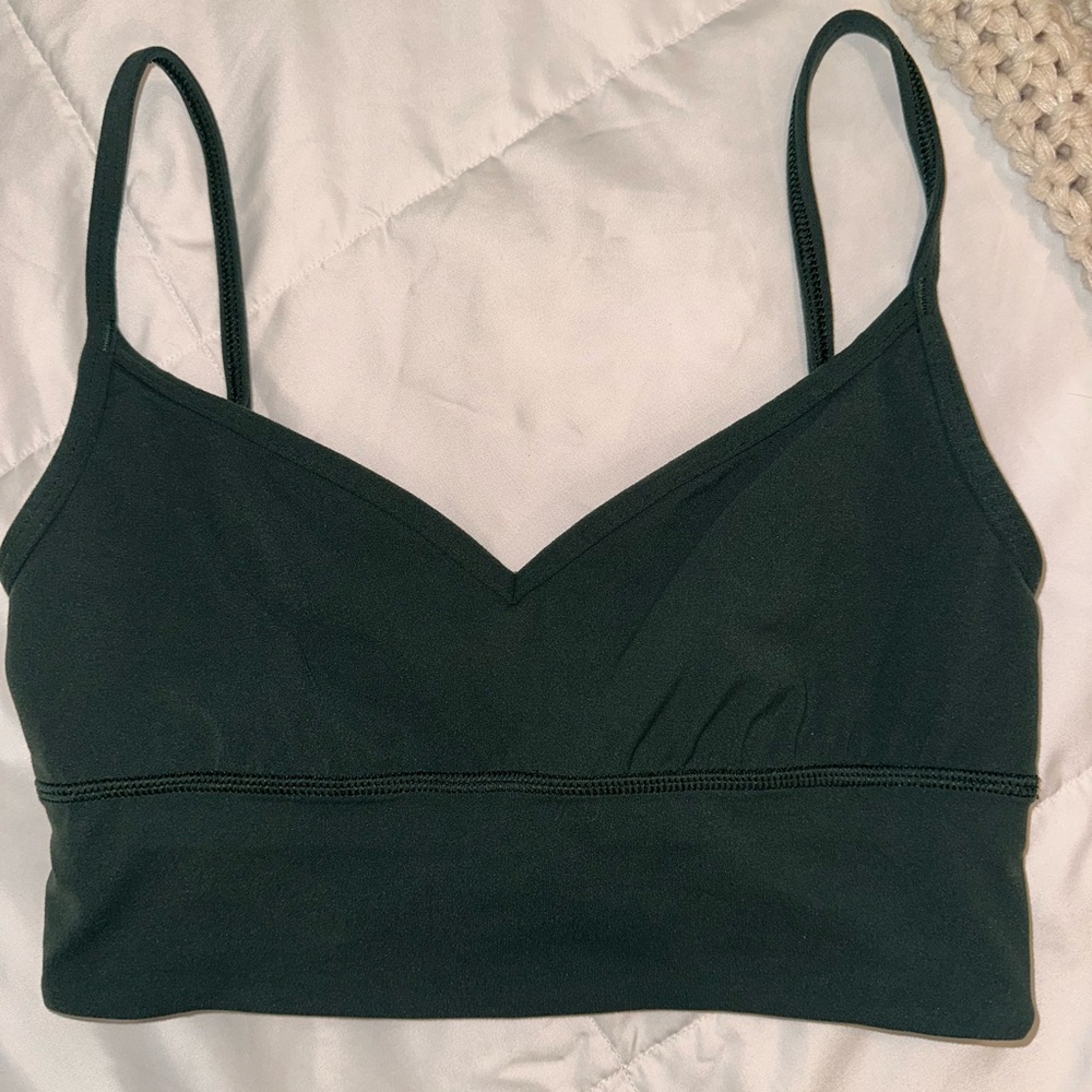 GREEN LULULEMON SPORTS BRA
